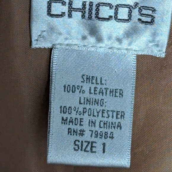 Leather Jacket Buttons Pockets Tan - Picture 5 of 5